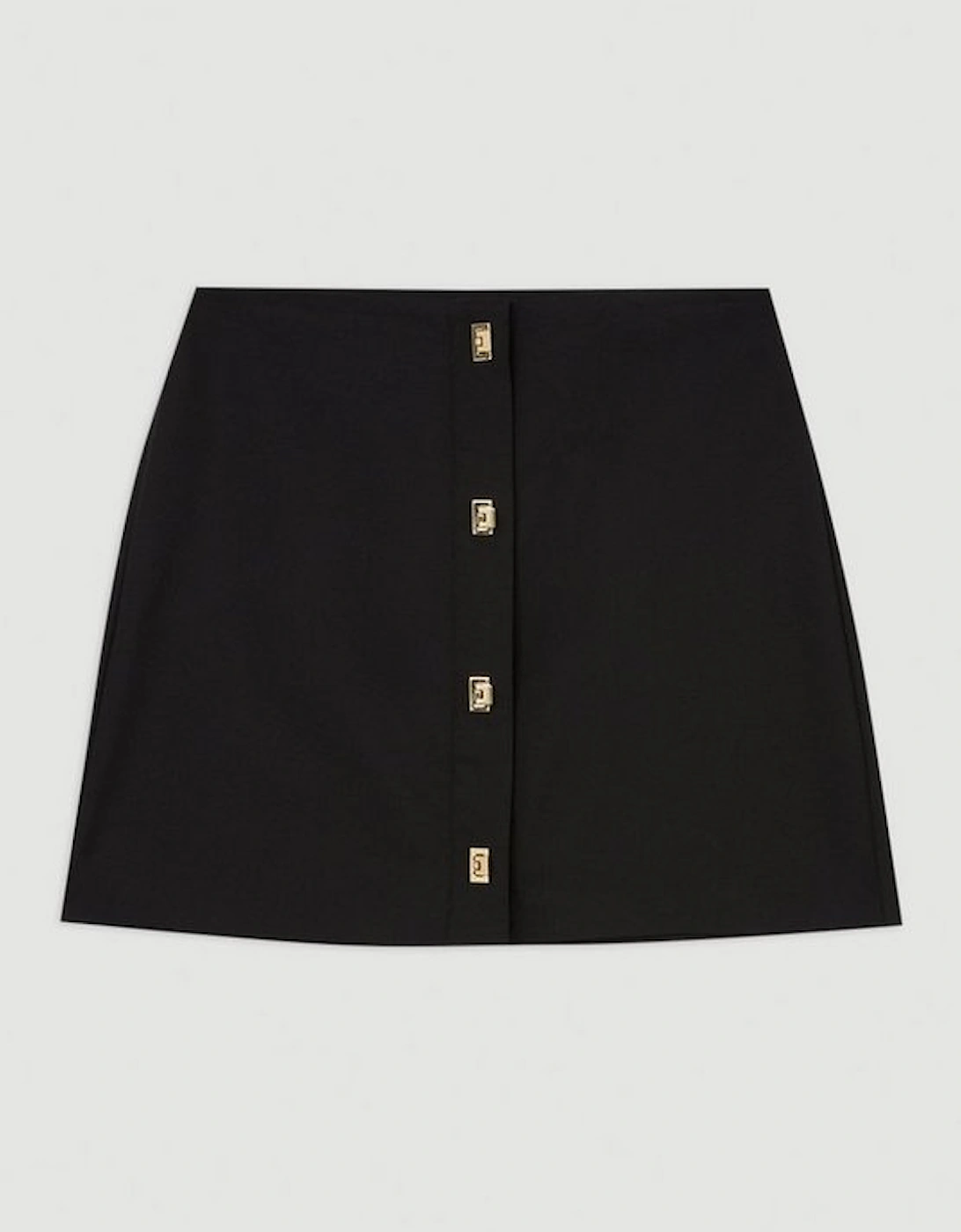 Techno Cotton Woven Skirt With Gold Clasp