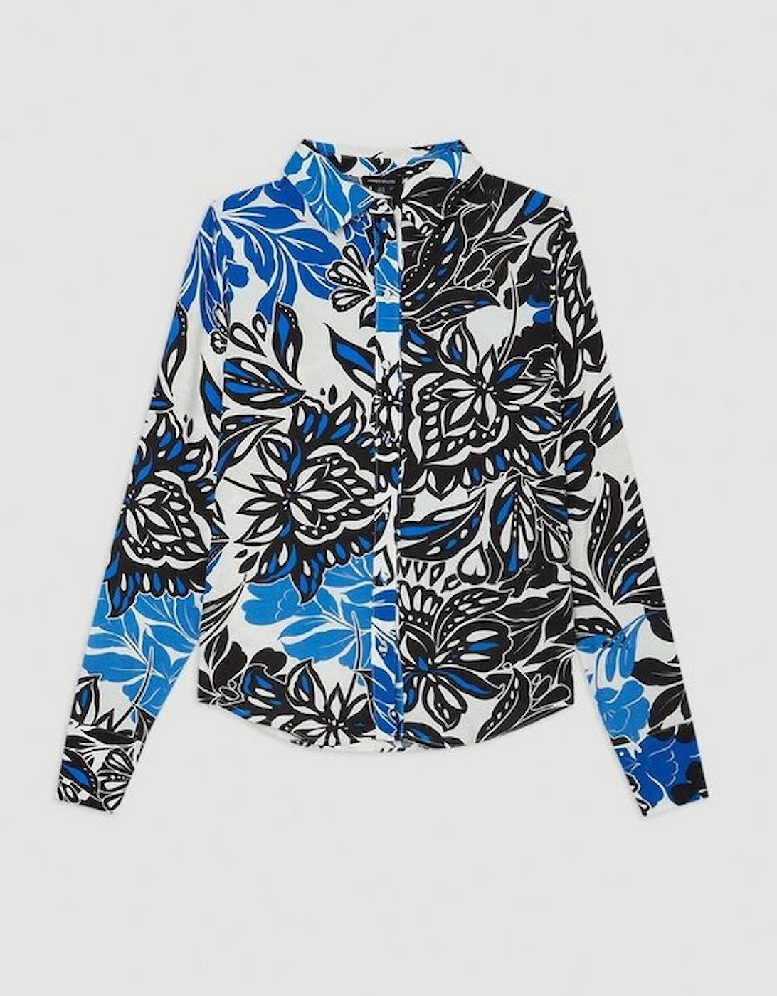 Floral Printed Morocain Woven Shirt