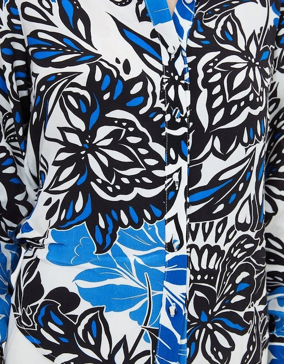 Floral Printed Morocain Woven Shirt