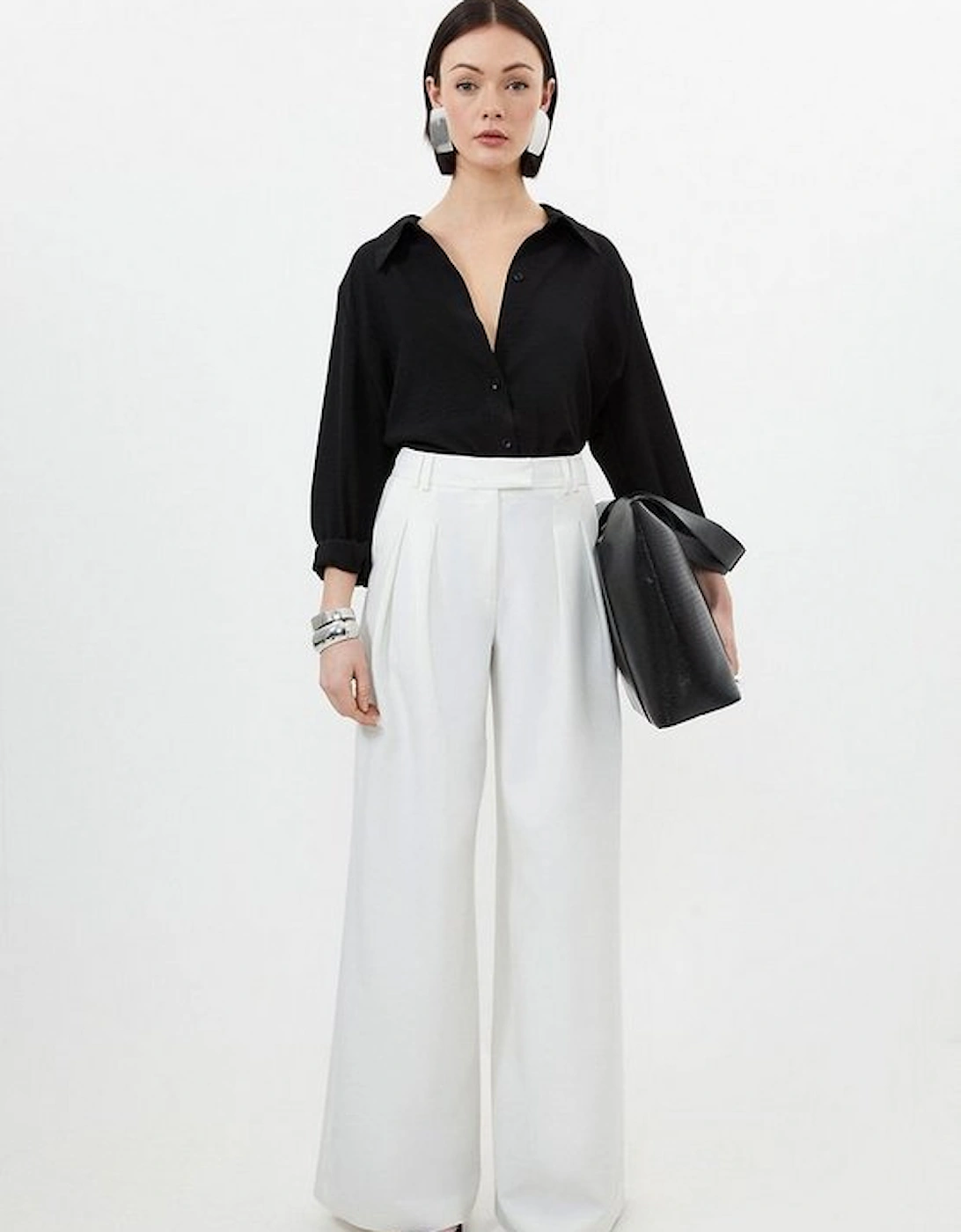 Clean Tailored Pleated Wide Leg Trousers, 5 of 4