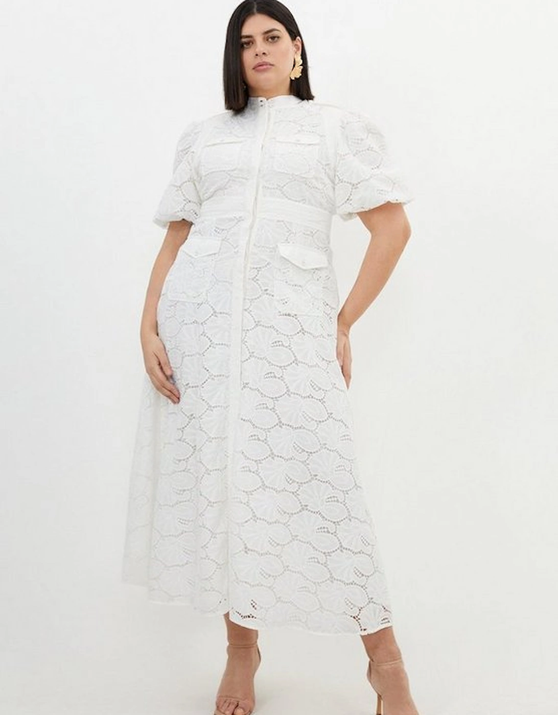 Plus Size Cotton Cutwork Woven Maxi Dress, 5 of 4