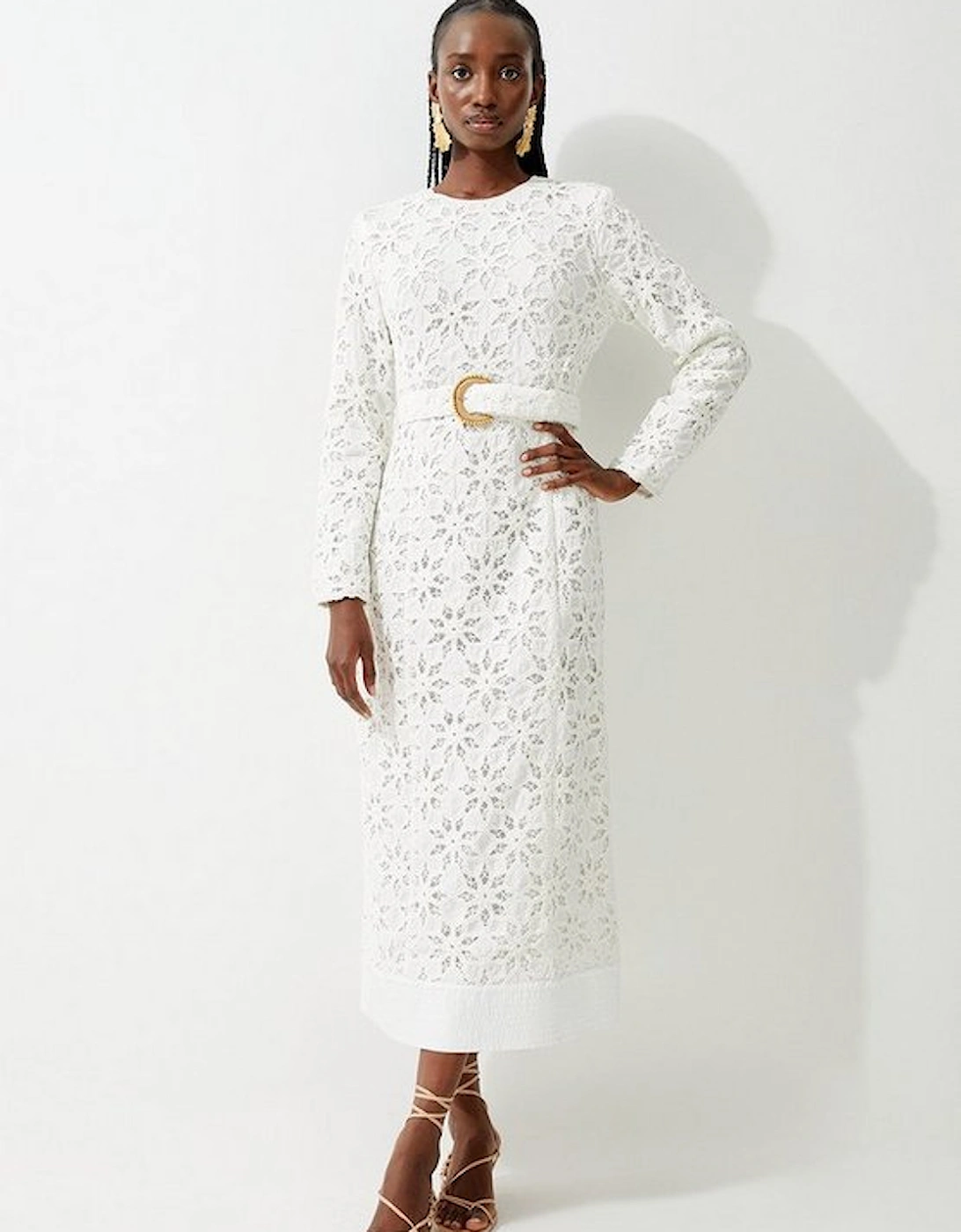 Crafted Cotton Embroidery Woven Maxi Dress, 5 of 4