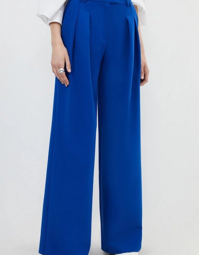 Petite Clean Tailored Pleated Wide Leg Trousers