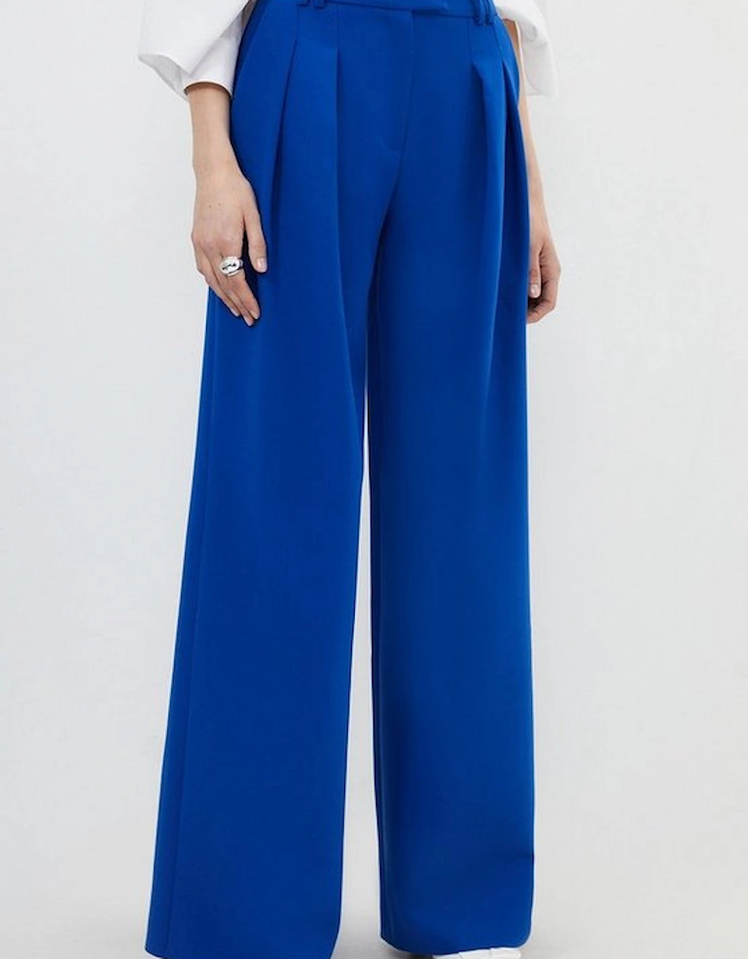 Petite Clean Tailored Pleated Wide Leg Trousers, 4 of 3