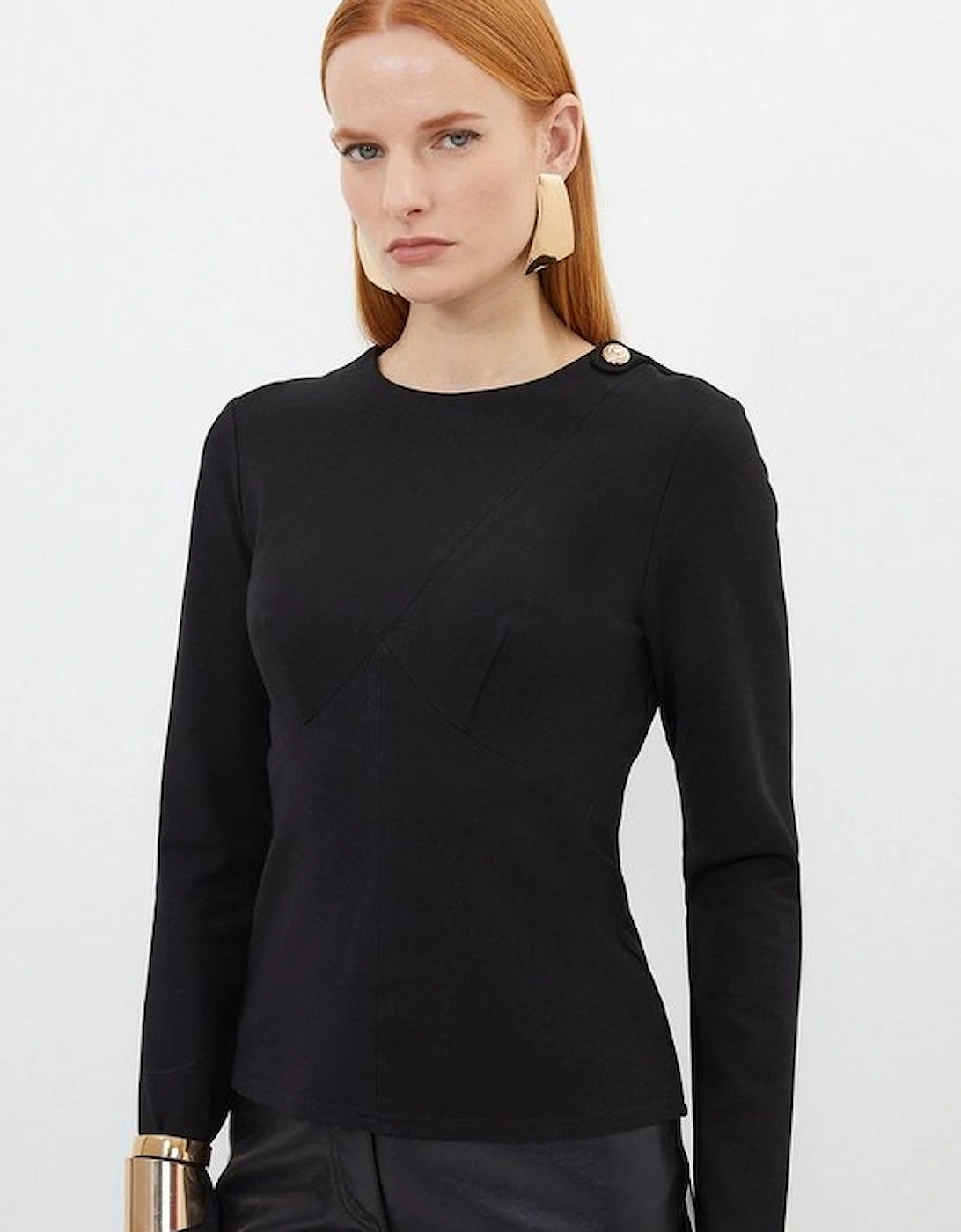 Workwear Ponte Structured Long Sleeve Top, 5 of 4
