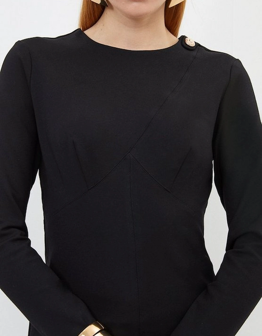 Workwear Ponte Structured Long Sleeve Top