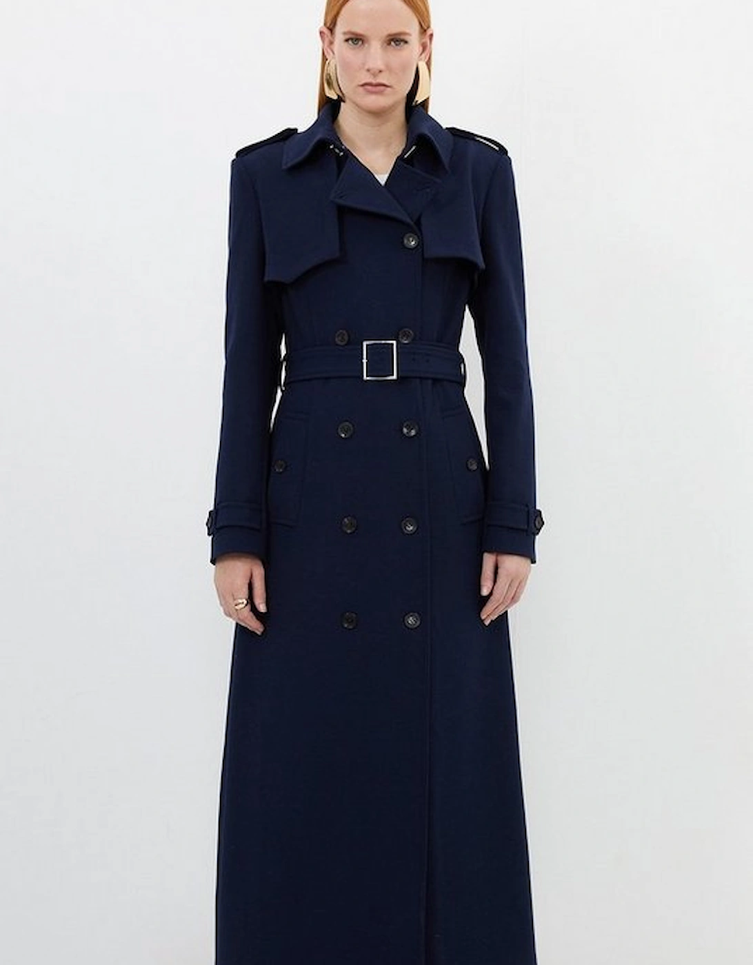 Compact Stretch Tailored Belted Trench Coat, 5 of 4