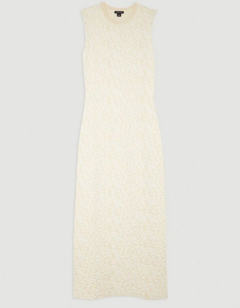 Textured Blister Stitch Knit Sleeveless Midaxi Dress