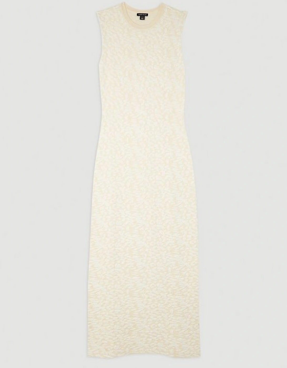 Textured Blister Stitch Knit Sleeveless Midaxi Dress