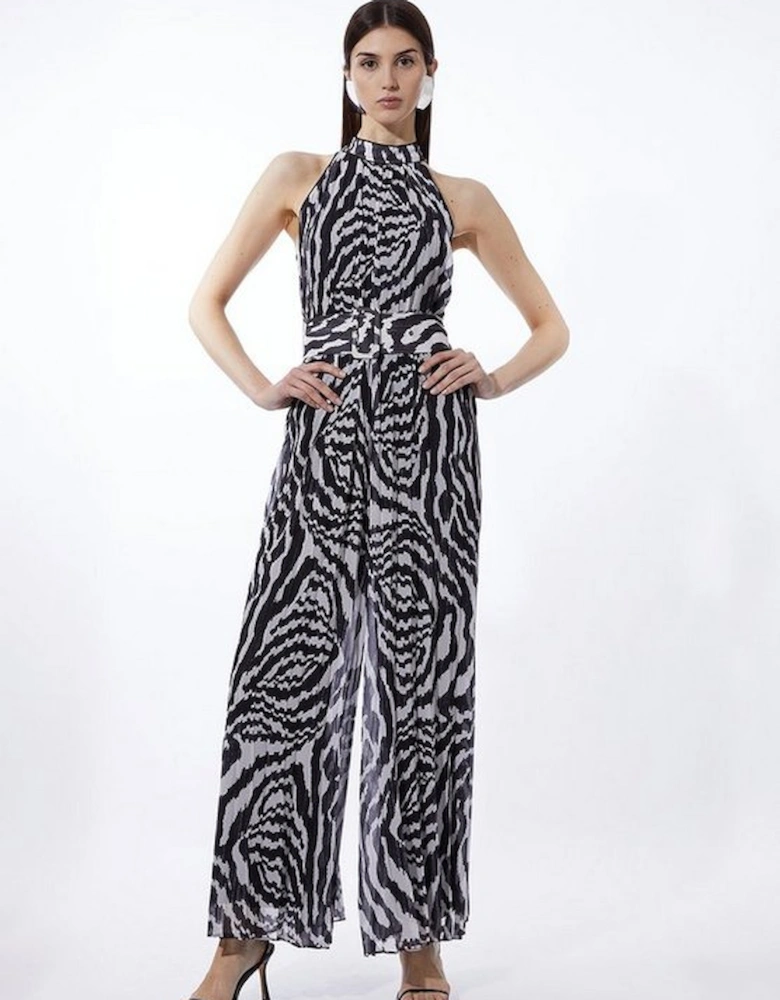 Mono Swirl Printed Georgette Woven Jumpsuit