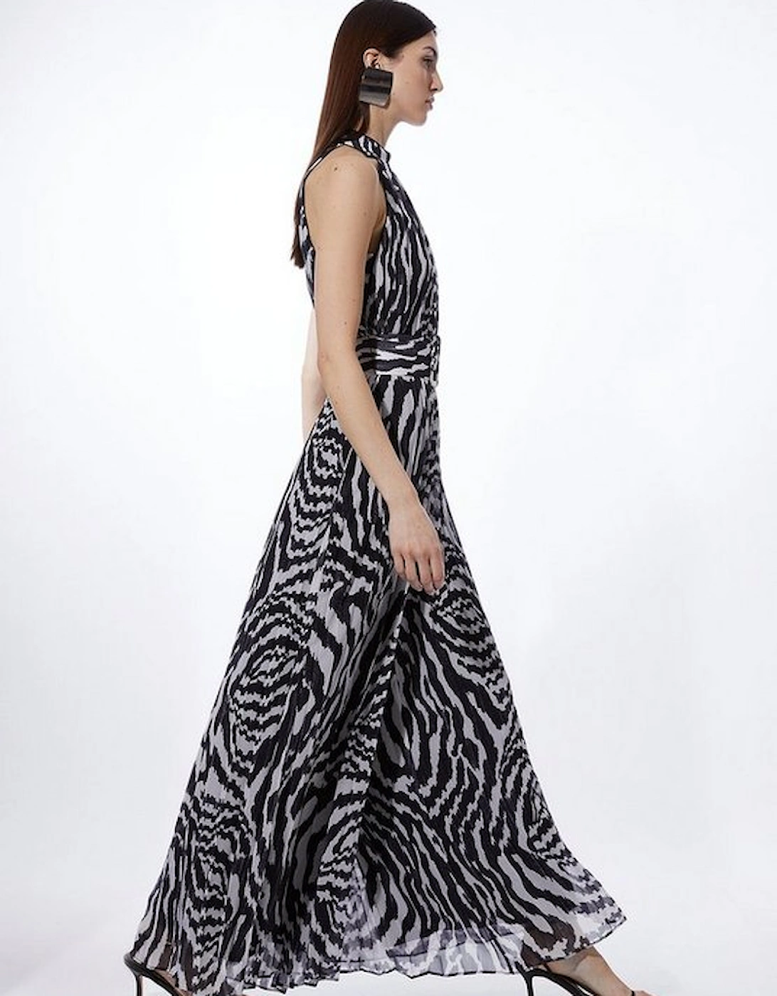 Mono Swirl Printed Georgette Woven Jumpsuit