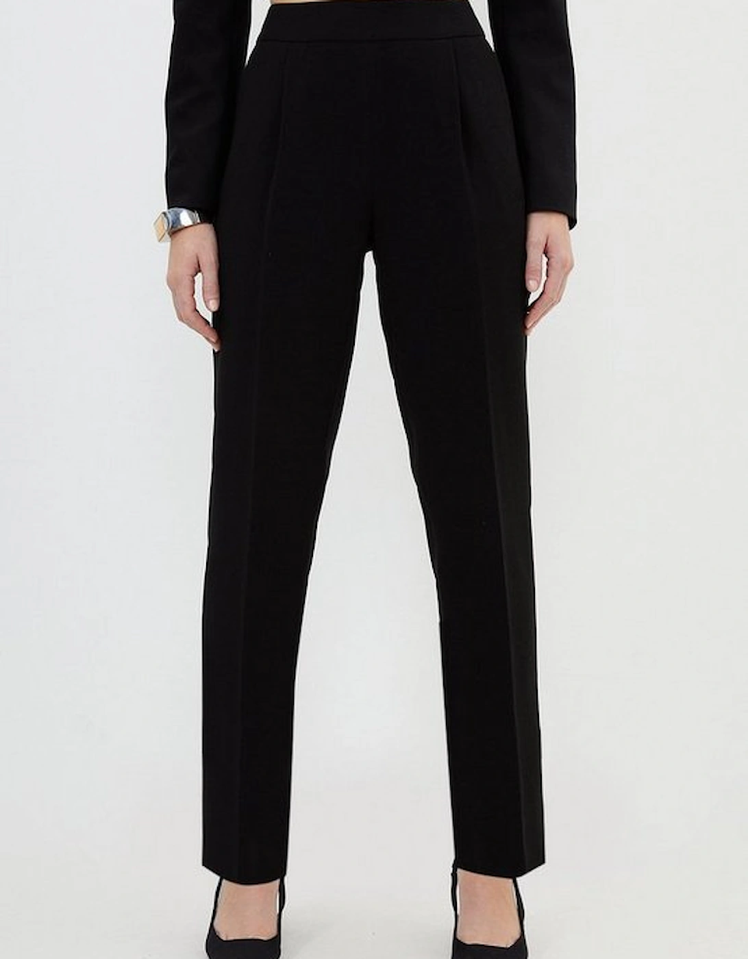 Tall Compact Stretch High Waist Tailored Trousers
