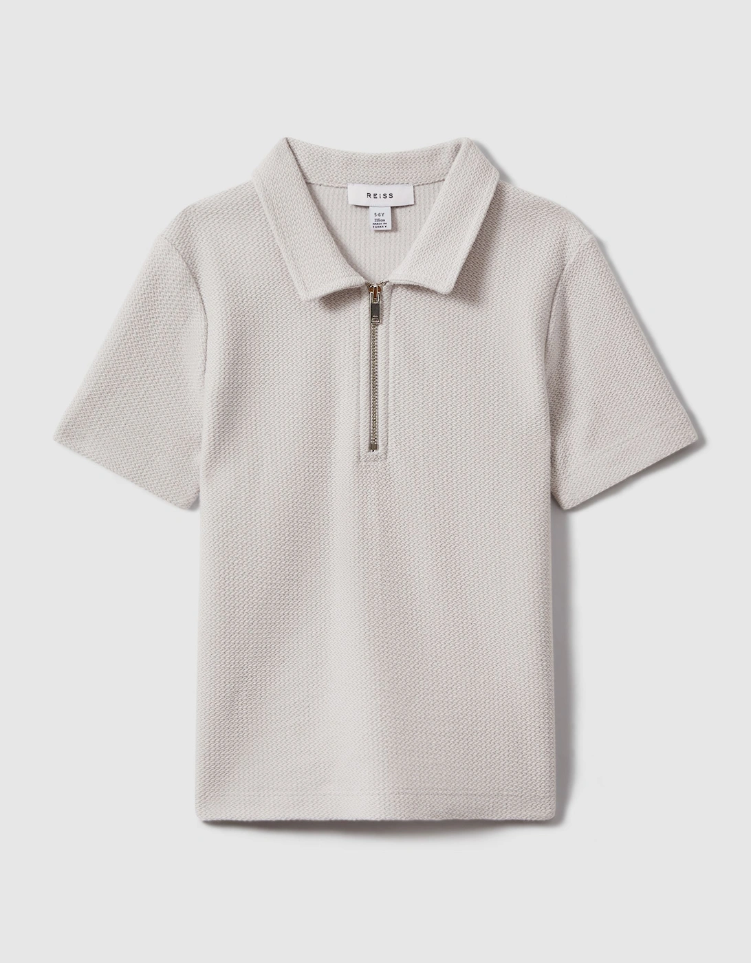 Textured Cotton Half-Zip Polo Shirt, 2 of 1