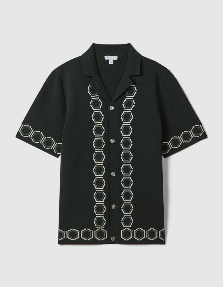 Knitted Cuban Collar Shirt