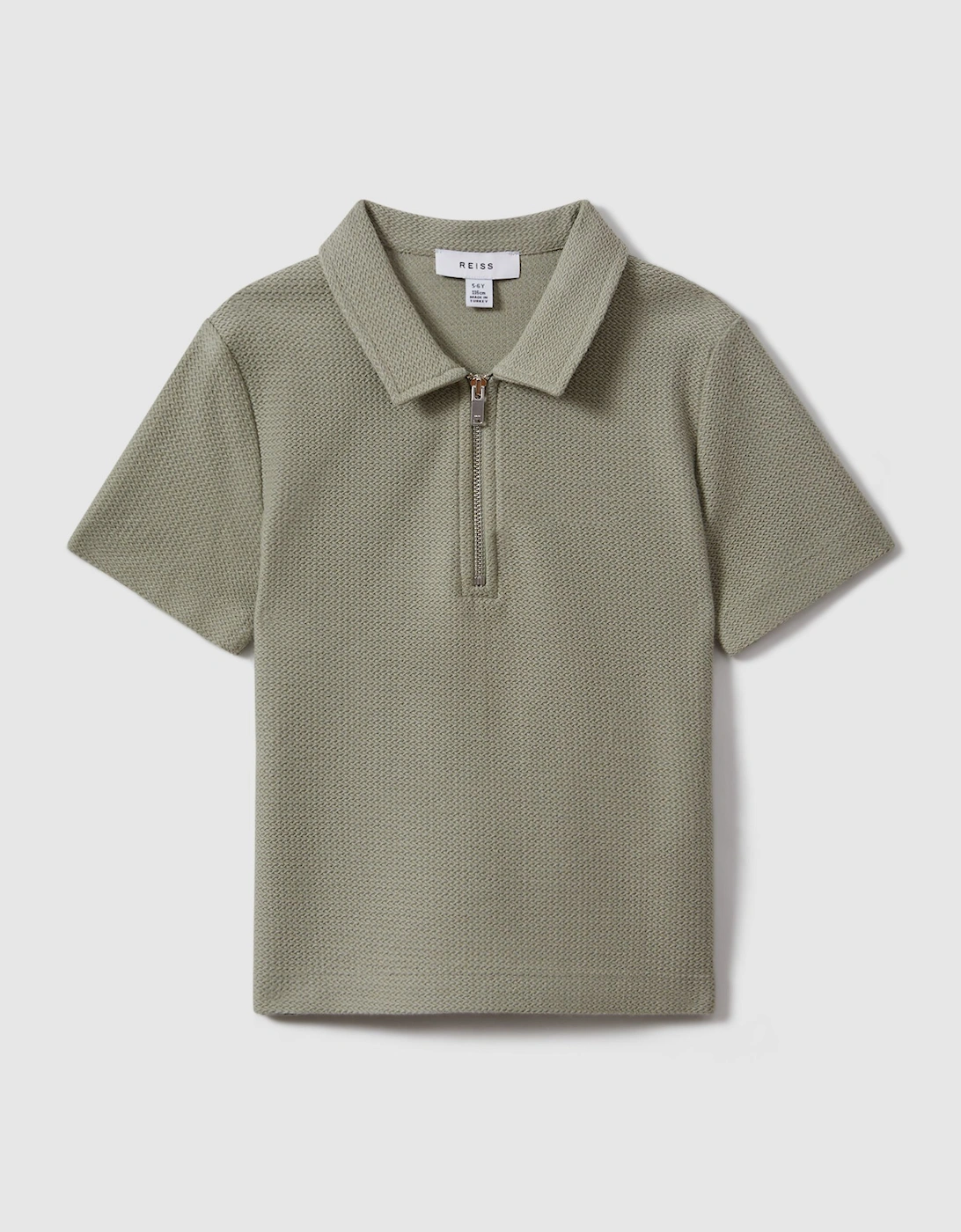 Textured Cotton Half-Zip Polo Shirt, 2 of 1