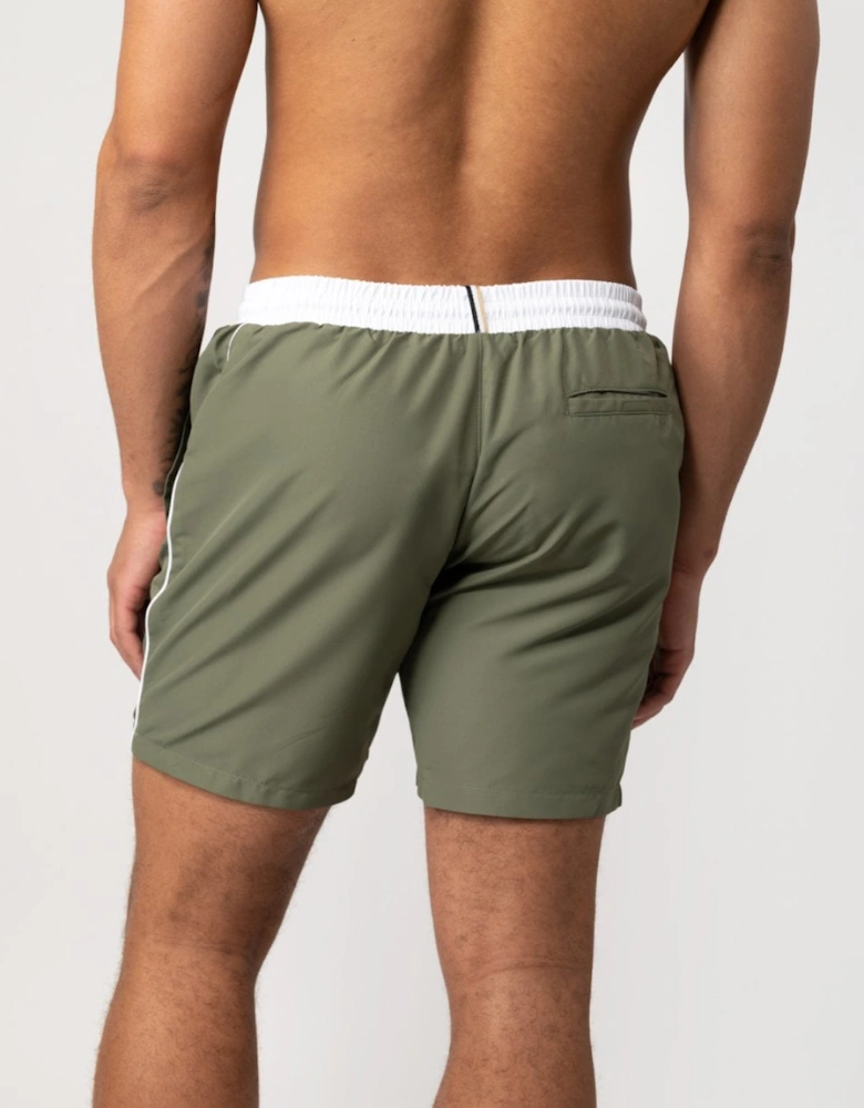 Orange Starfish Mens Quick-Dry Swim Shorts with Contrast Details