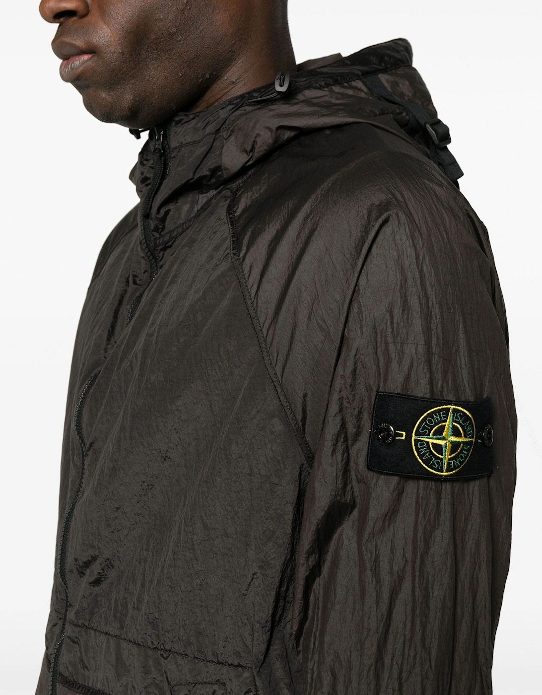 42020 Nylon Metal Watro-TC in Econyl Regenerated Nylon Hooded Jacket Black