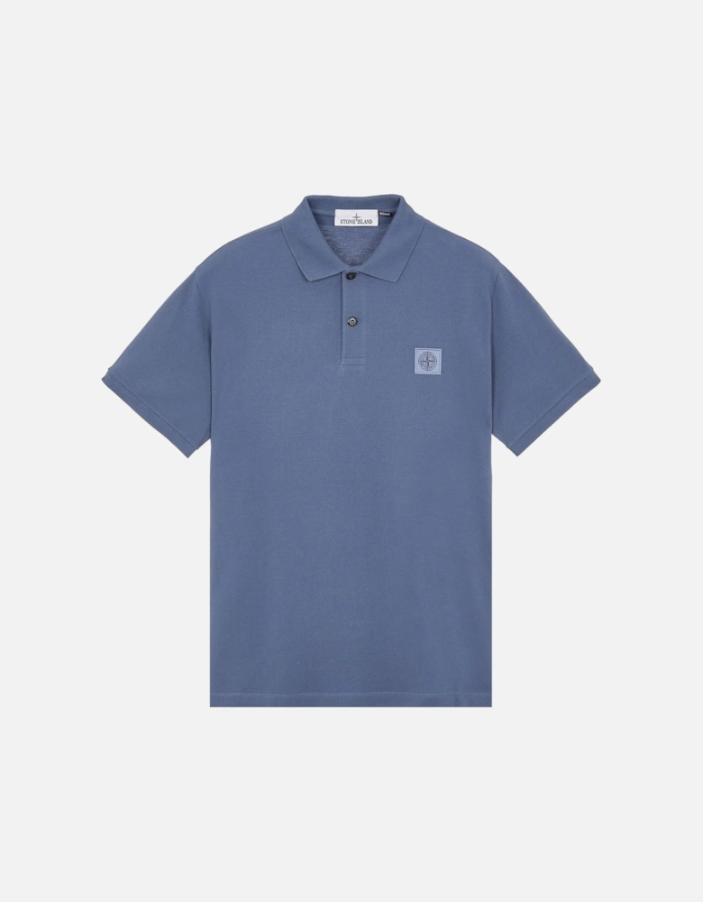22R39 Short Sleeve Pique Patch Logo Polo Shirt Blue