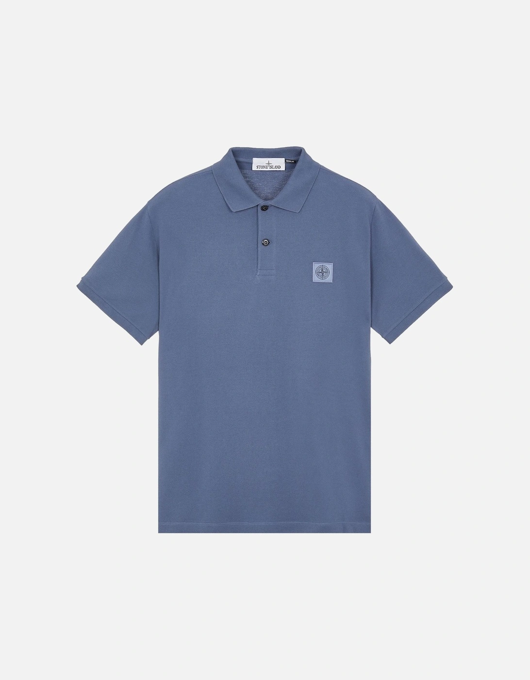 22R39 Short Sleeve Pique Patch Logo Polo Shirt Blue, 8 of 7
