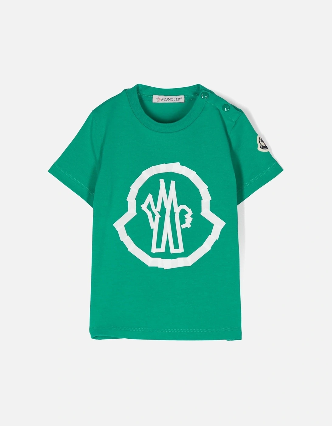 Baby Branded Cotton T-shirt Green, 4 of 3