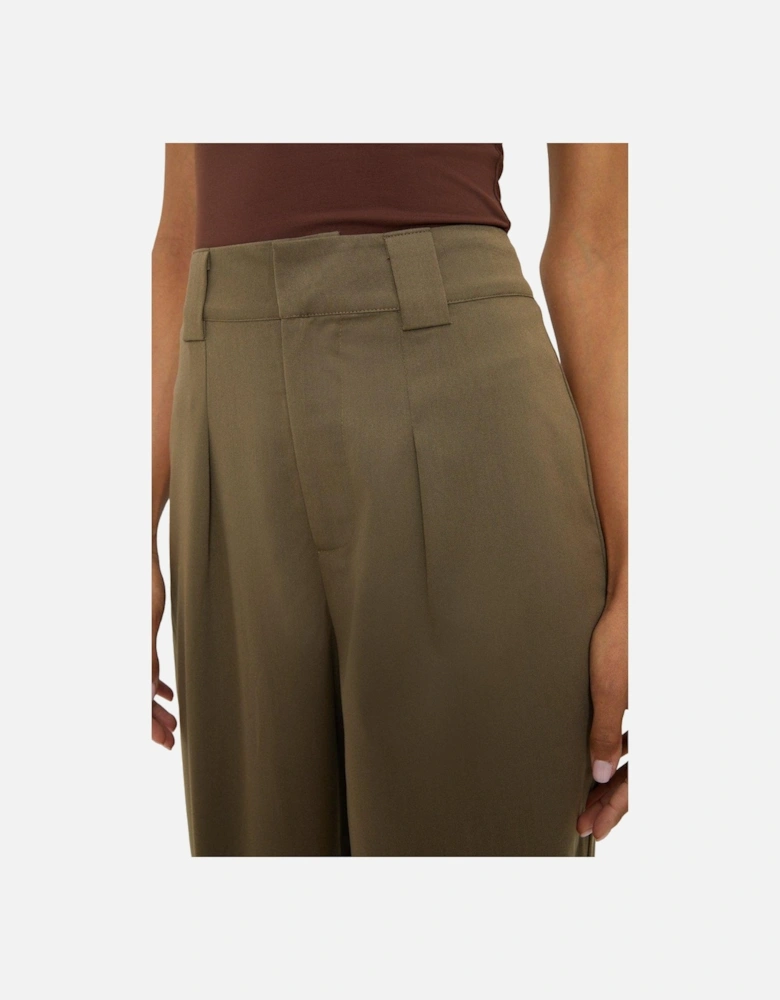 Womens/Ladies Pleat Front Straight Leg Trousers