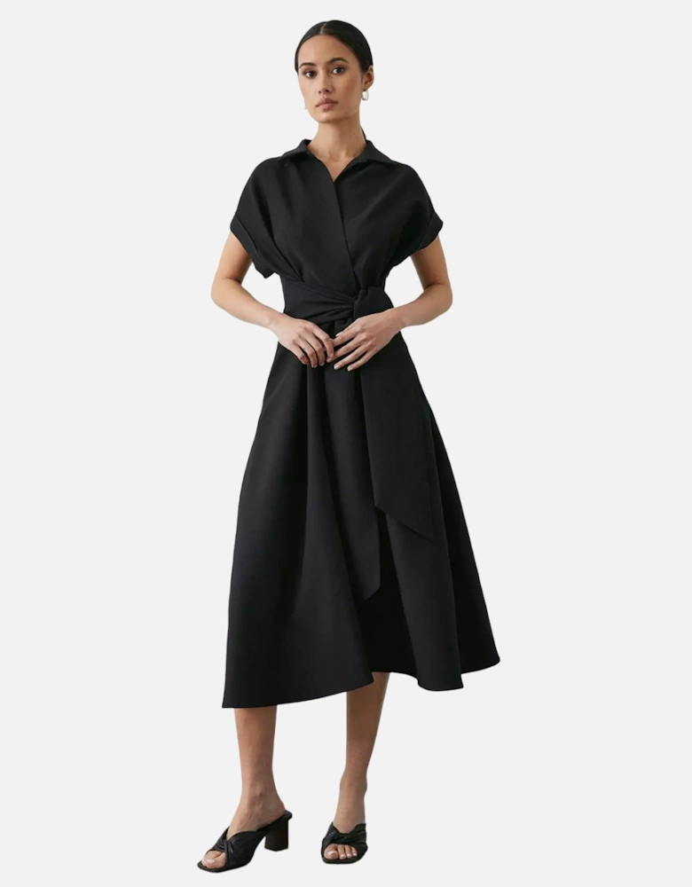 Womens/Ladies Front Tie Midi Dress