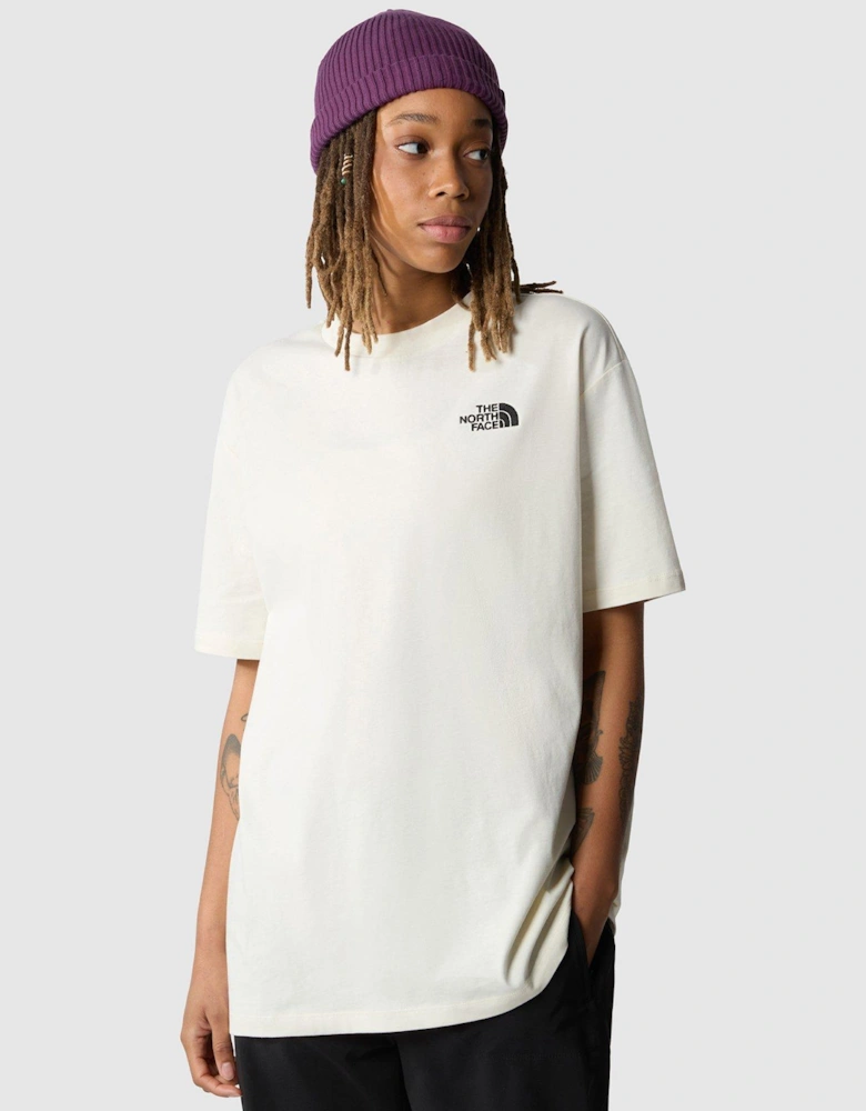 Womens Short Sleeve Oversize Simple Dome Tee - White Dune