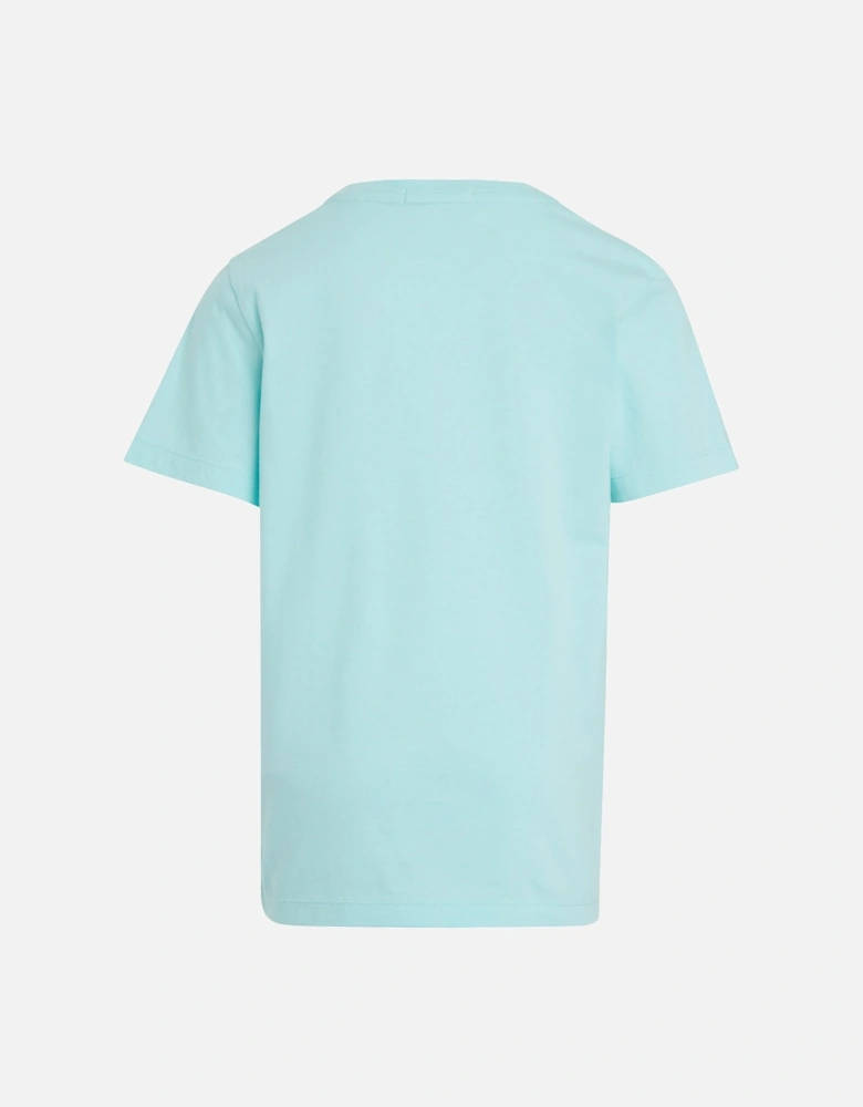 Juniors Chest Monogram T-Shirt (Turquoise)