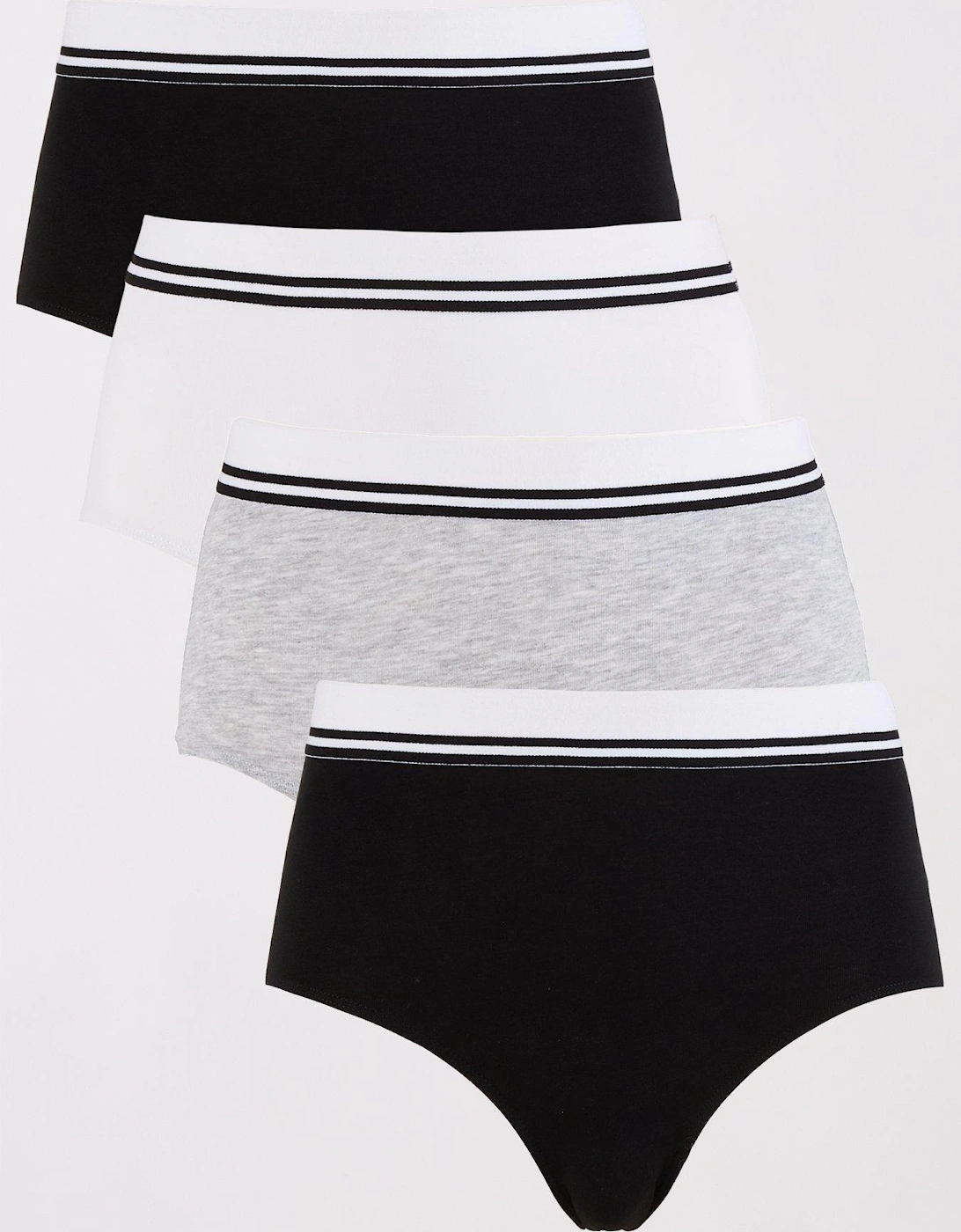 4 Pack High Waisted Full Brief With Stripe Tonal Trim - Multi, 2 of 1