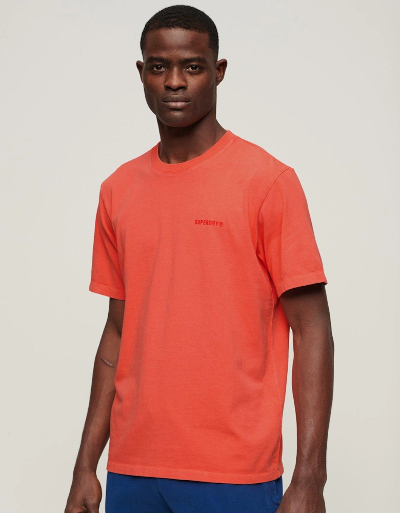 Overdyed Logo Loose T-shirt - Bright Orange