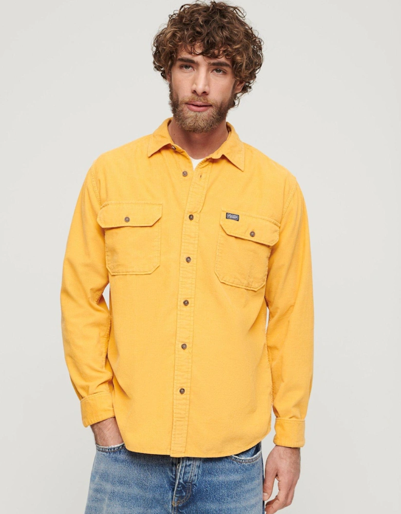 Micro Corduroy Long Sleeve Shirt - Yellow