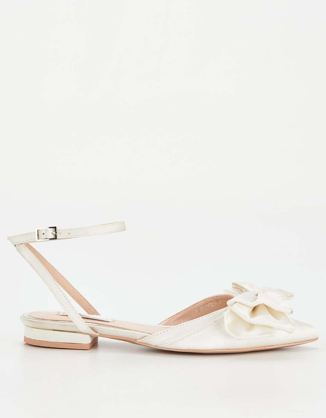 Be Mine Bridal Wide Fitting Milli Bow Front Flat Shoe - Ivory, 7 of 6
