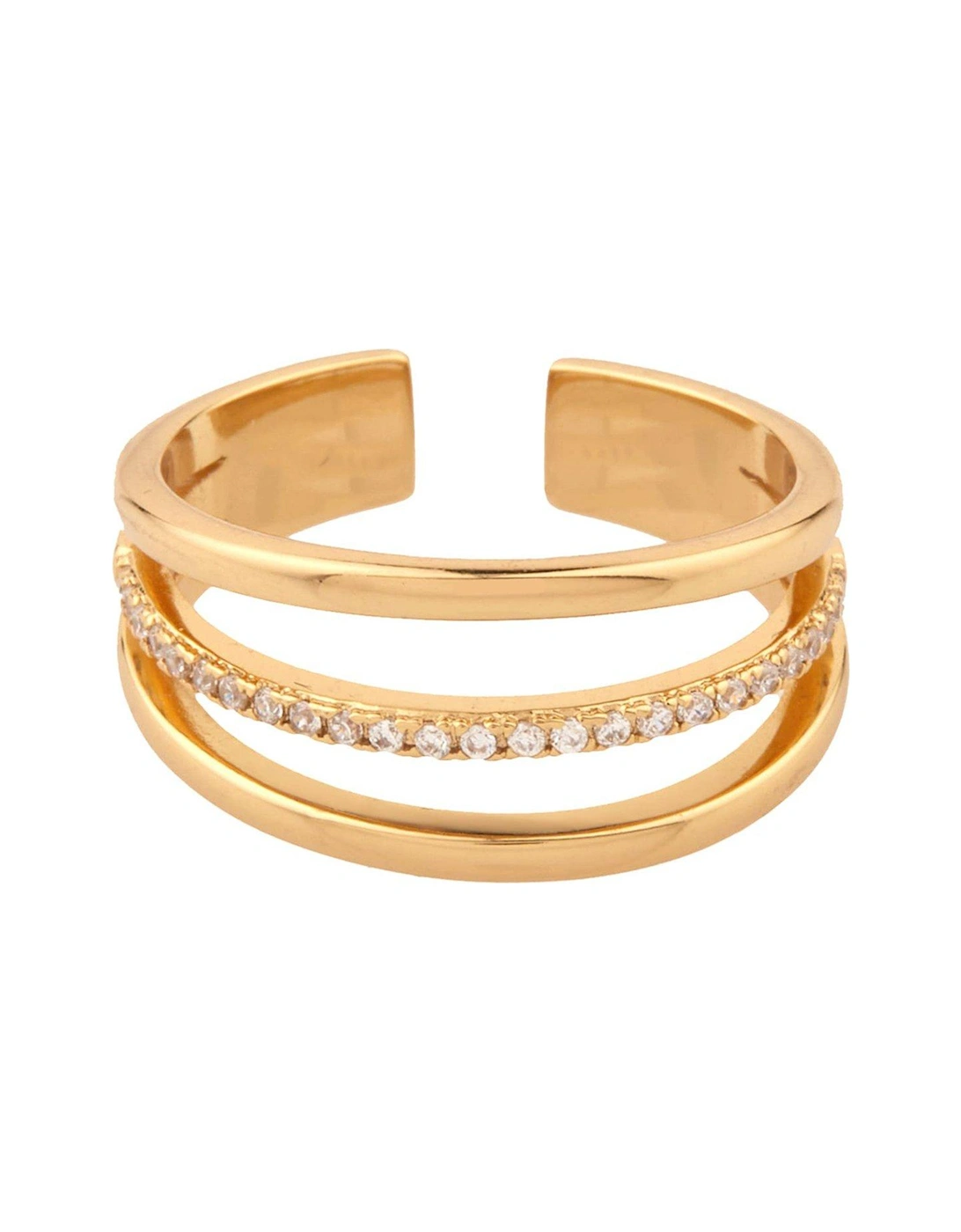 Gold Plated Triple Pave Ring, 2 of 1