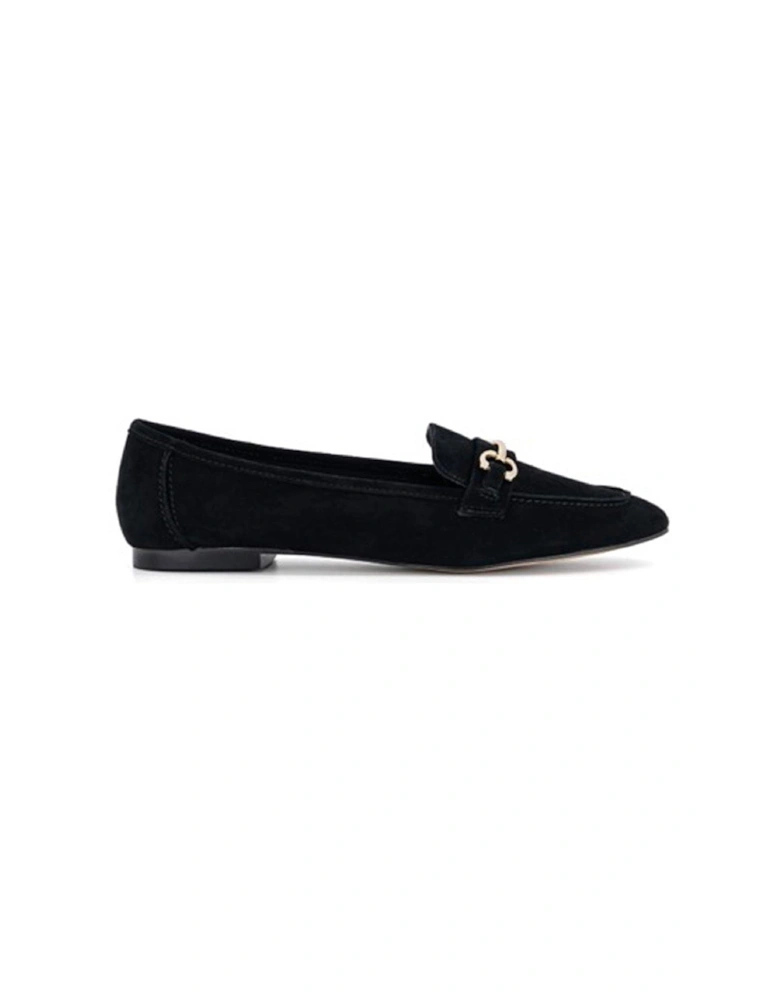 Finnegan Snaffle Front Suede Loafers - Black Suede