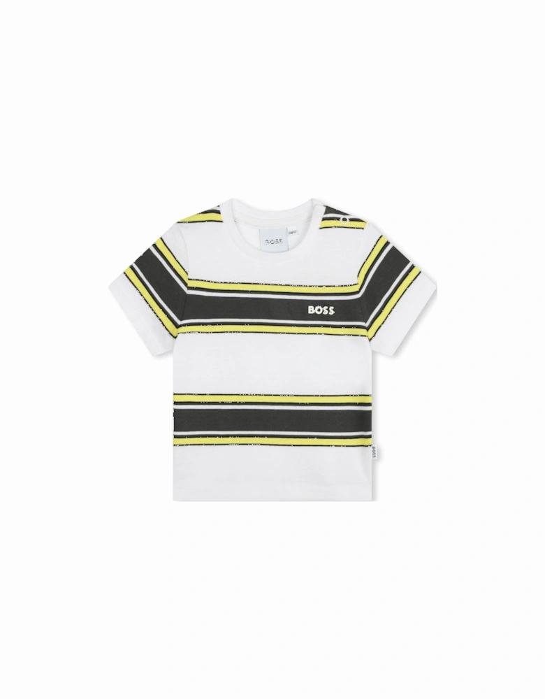 BOYS BABY/TODDLER T SHIRT with YELLOW STRIPE