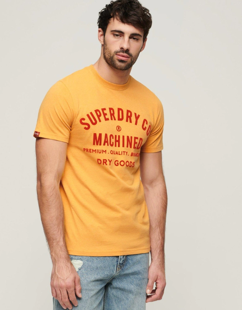 Workwear Flock Graphic T-shirt - Yellow