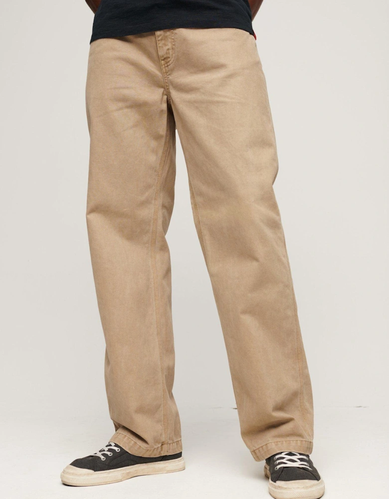 5 Pocket Work Relaxed Fit Trousers - Light Brown