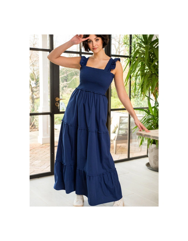 Lucy Cotton Poplin Tiered Maxi Dress