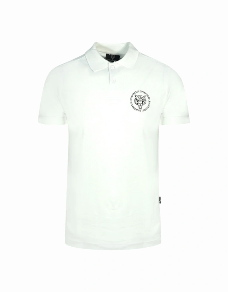 Plein Sport Circle Chest Logo White Polo Shirt