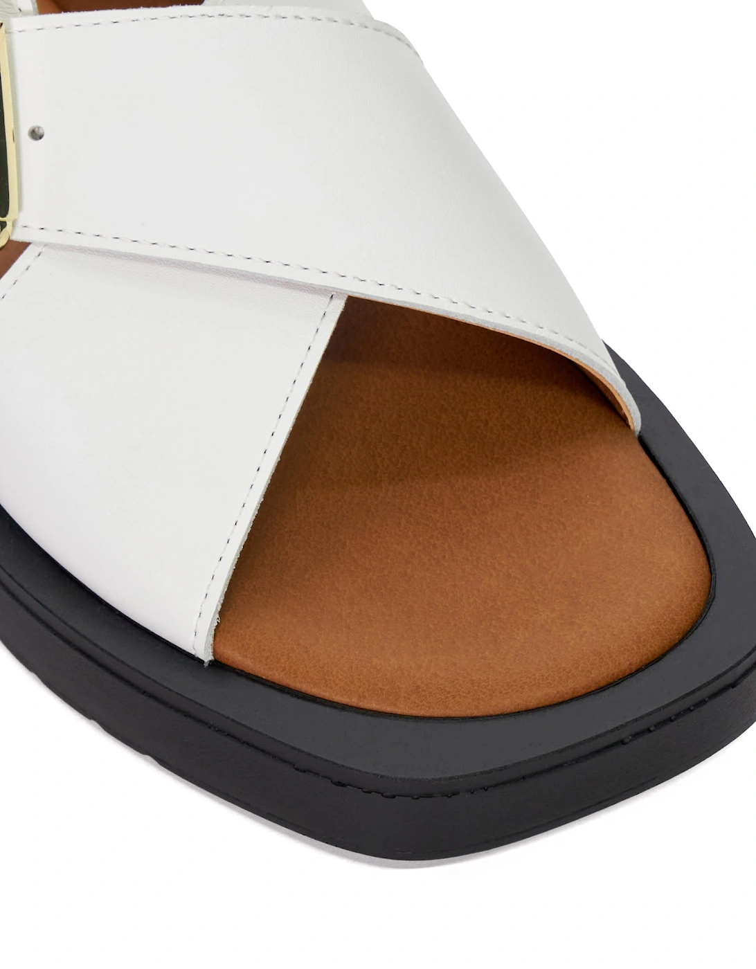 Ladies Liquorice - Leather Buckle Detail Sandals