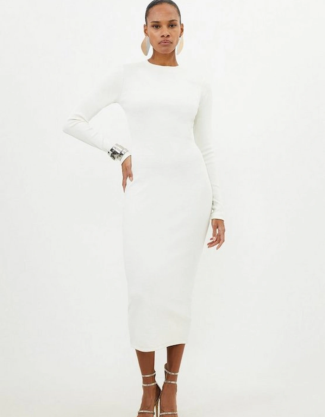 Compact Jersey Ribbed Maxi Dress, 5 of 4