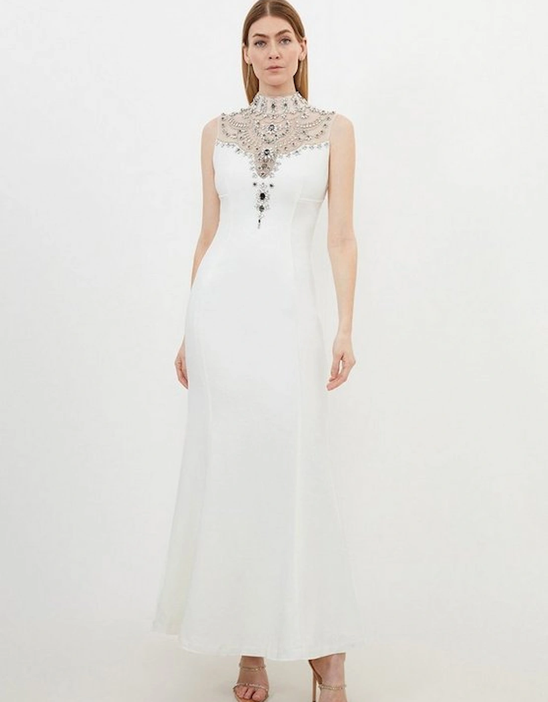 Tall Premium Crystal Embellished Sleeveless Maxi Dress, 5 of 4