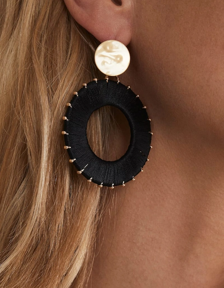 Threaded Circle Drop Earrings