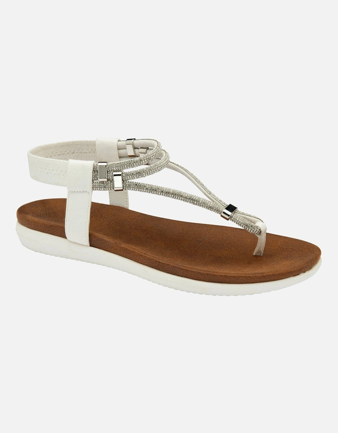 Lotus Women's Chica Womens Toe Post Sandals - White - Size: 4