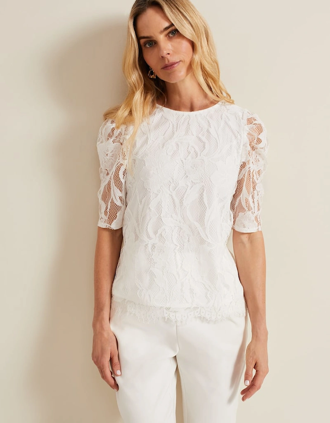 Kaycee Scallop Lace Top, 2 of 1