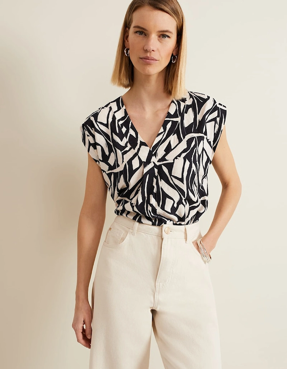 Celyn Notch Printed Blouse, 2 of 1