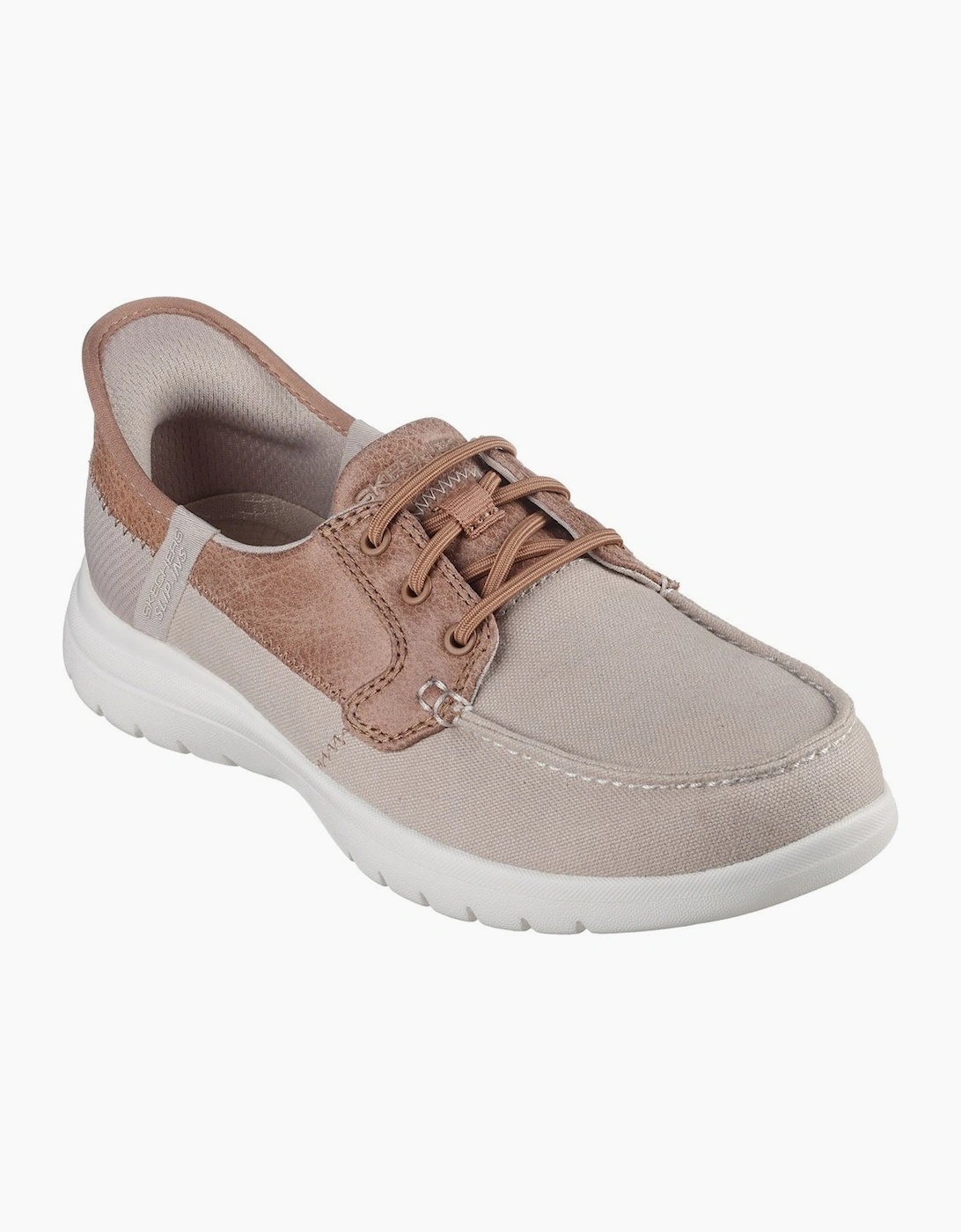 Skechers Women's Brown On-The-Go Flex Palmilla Boat Trainers - Size: 4