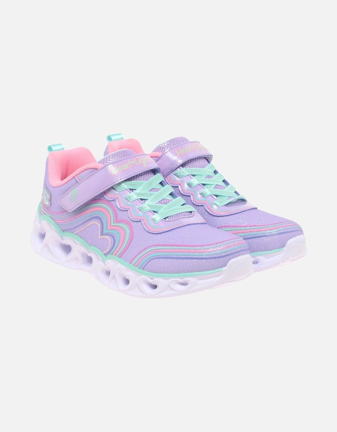 Heart Lights Retro Girls Trainers