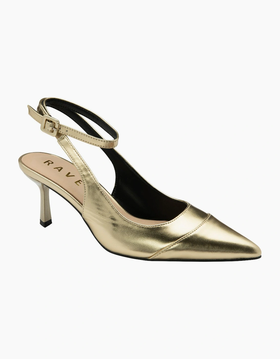 Ravel Women's Gold Catrine Slingback Court Shoes - Size 4