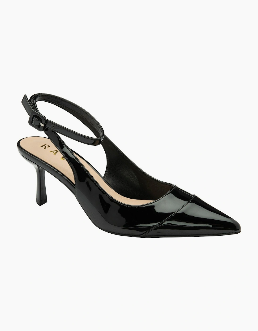 Ravel Women's Black Catrine Slingback Court Shoes - Size 4